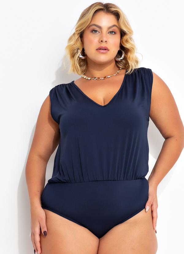 Body Azul Escuro em Malha Fria
