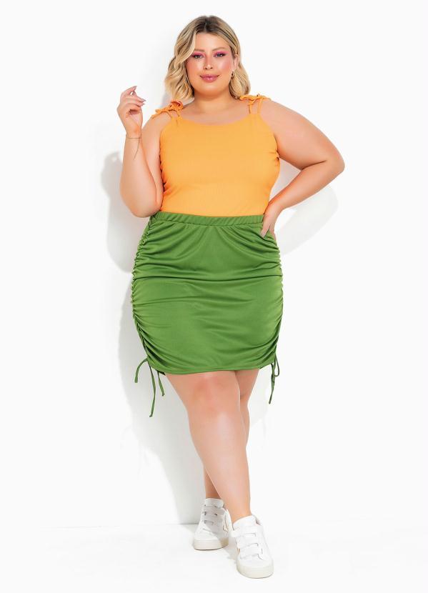 Body Laranja com Amarração Plus Size