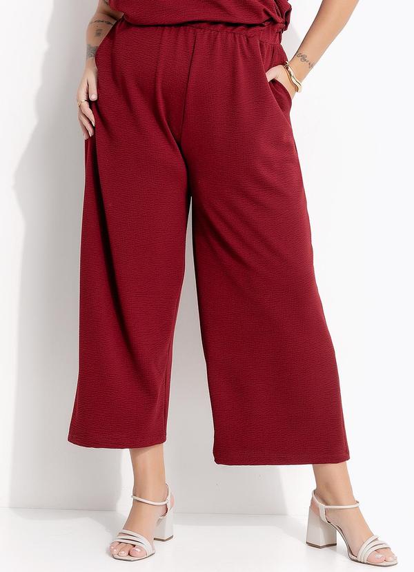 Calça Bordô em Malha Anarruga