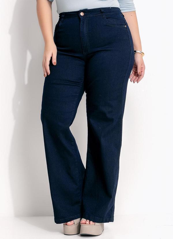 Calça Jeans Escuro em Jeans com Elastano