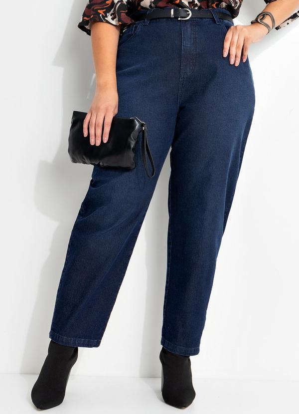 Calça Jeans Escuro em Jeans