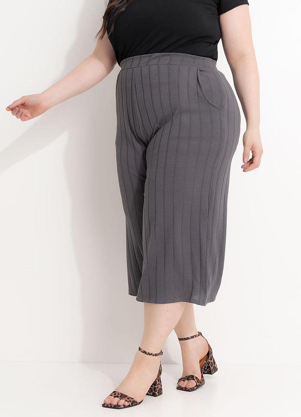 Calça Cinza em Malha Tricô