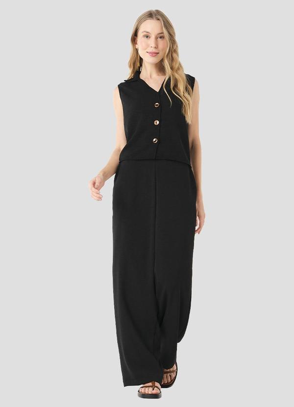 Calça Feminina em Tecido Plano Crepe Preto