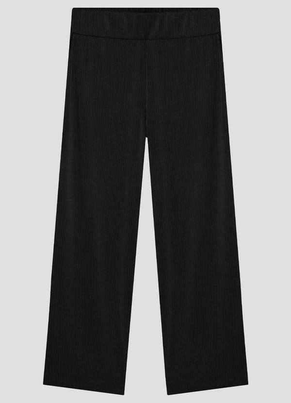 Calça Feminina Plus Size Canelado Relevo Preto