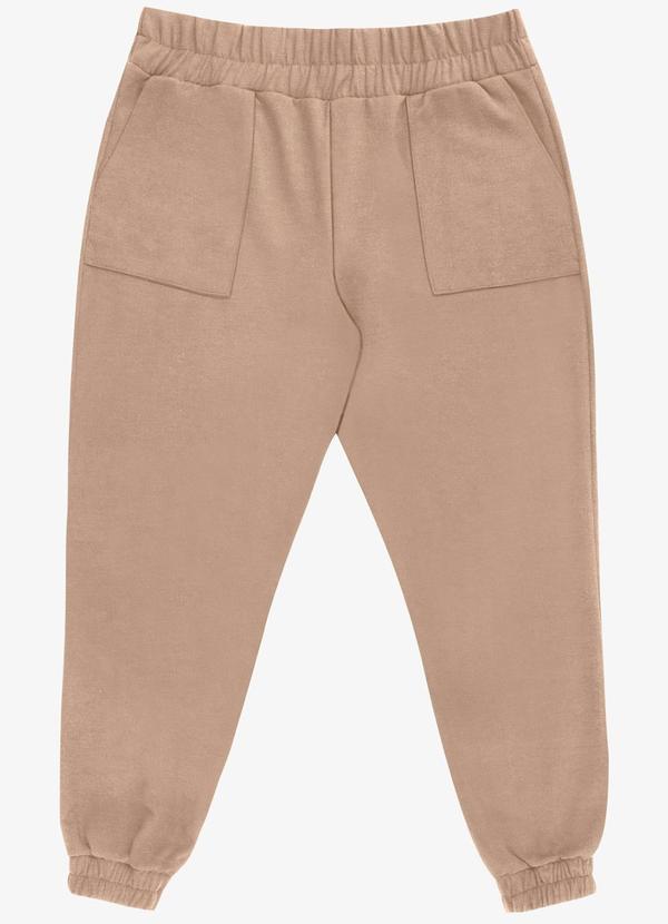 Calça Jogger Piquet Plus Size Marrom
