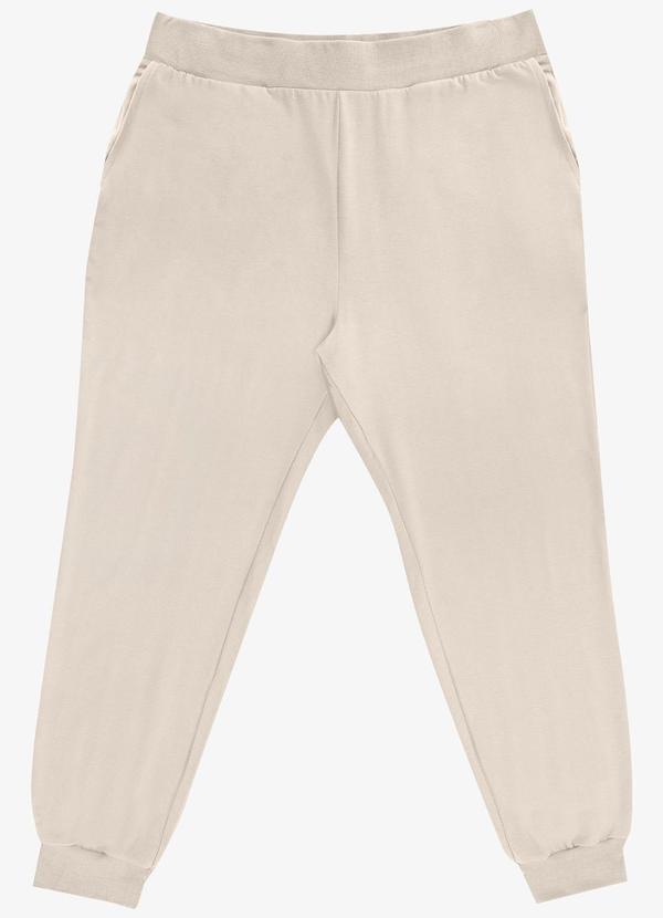 Calça Jogger Plus Size Bege
