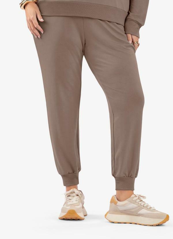Calça Jogger Plus Size Marrom