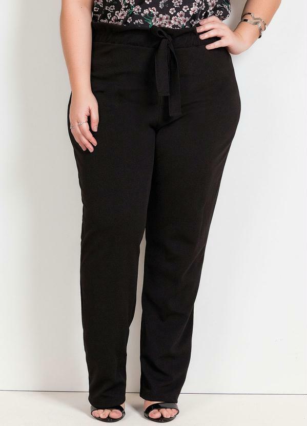 Calça Preta Clochard com Amarração Plus Size