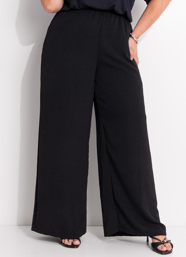 Calça Preto em Crepe Plano