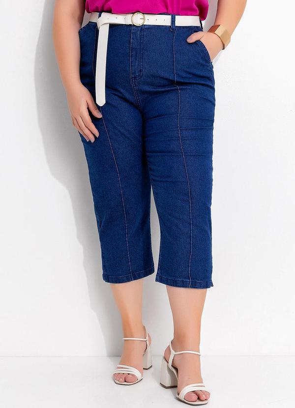 Calça Jeans Azul Escuro em Jeans
