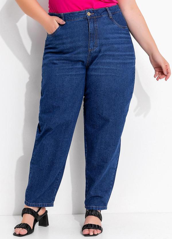 Calça Jeans Azul Escuro em Jeans