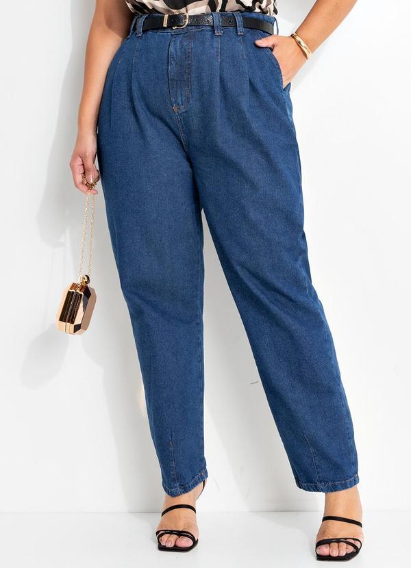 Calça Jeans Azul Escuro em Jeans