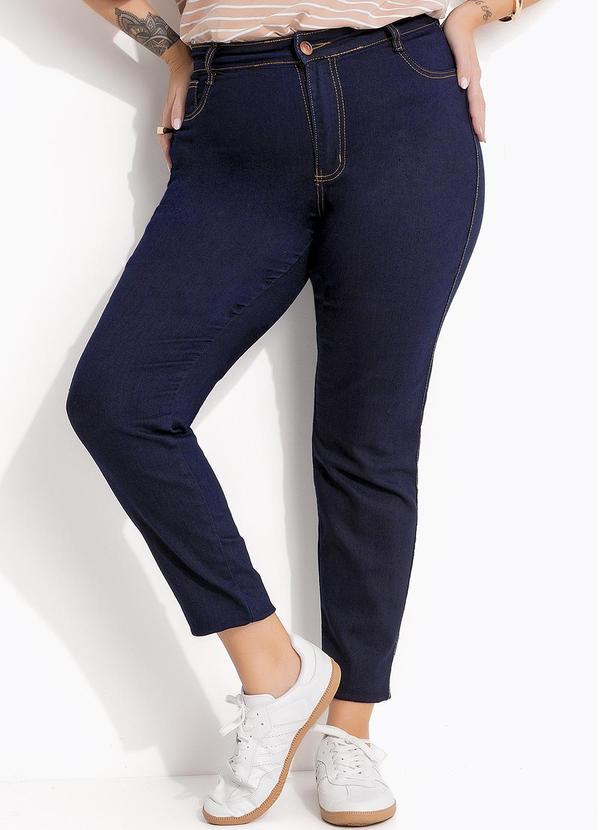 Calça Jeans Azul Escuro em Jeans