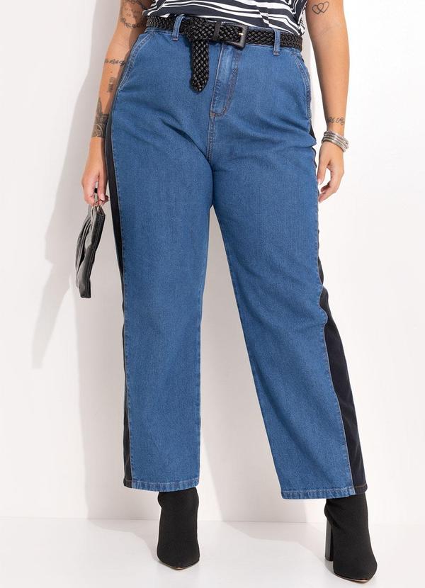 Calça Jeans Azul Escuro em Jeans
