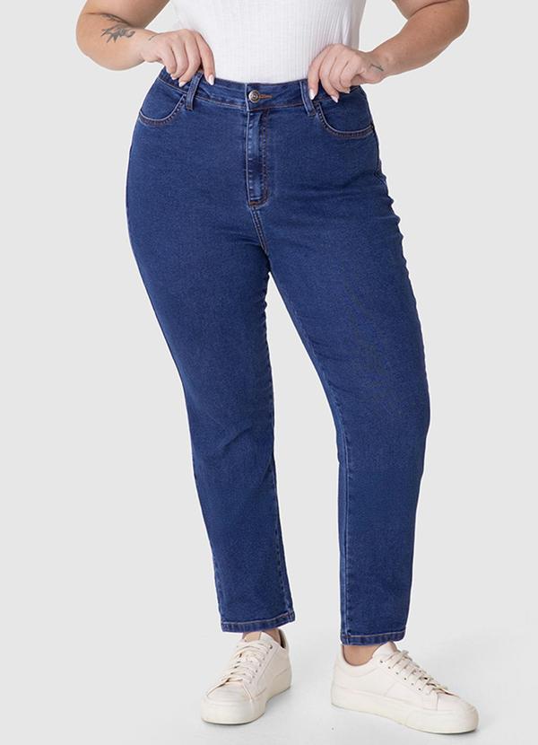 Calça Jeans Cigarrete Plus Azul