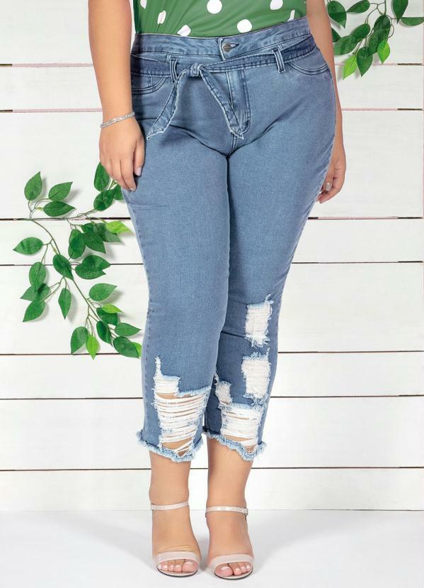 Calça Jeans Clochard Destroyed Plus Size