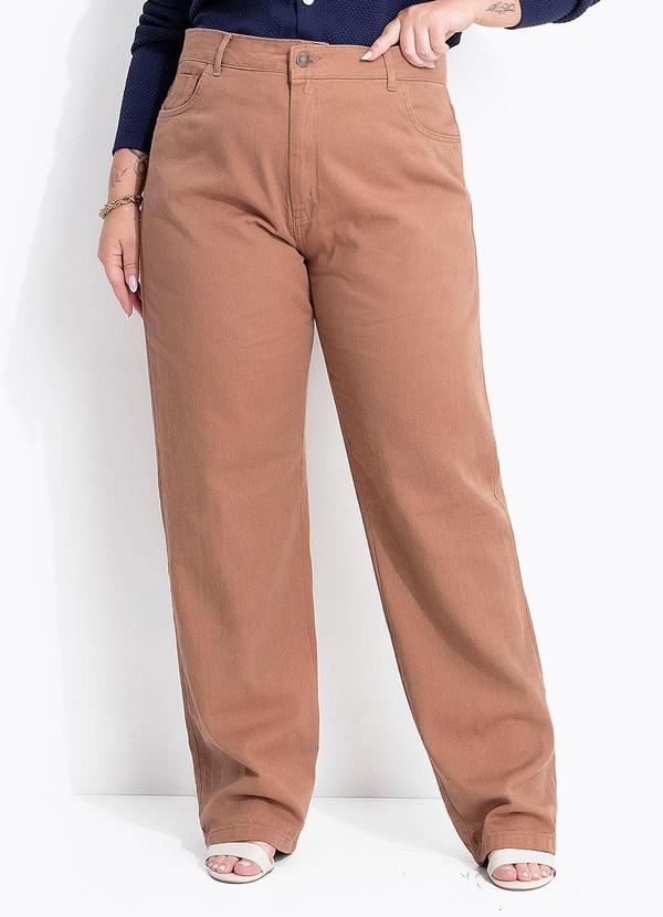 Calça Jeans Marrom Claro Mom