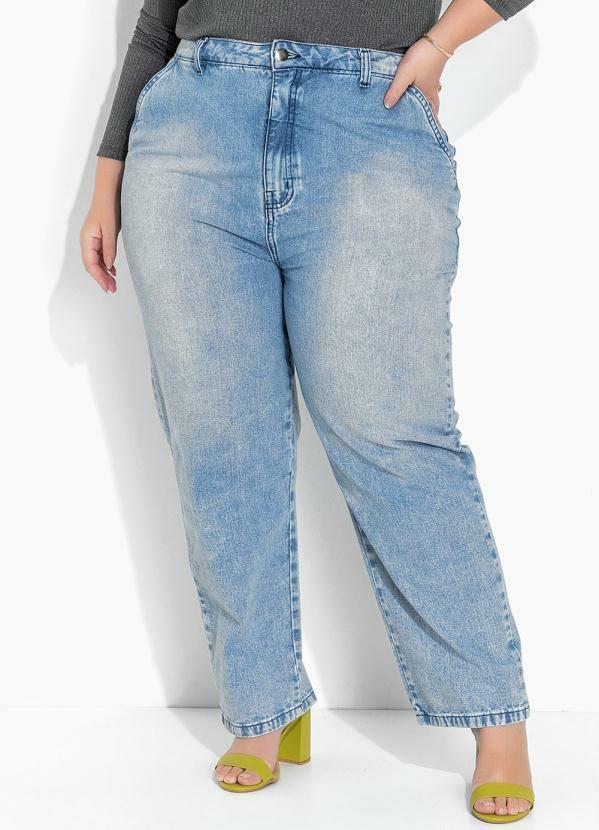 Calça Jeans Slouchy com Bolsos Plus Size