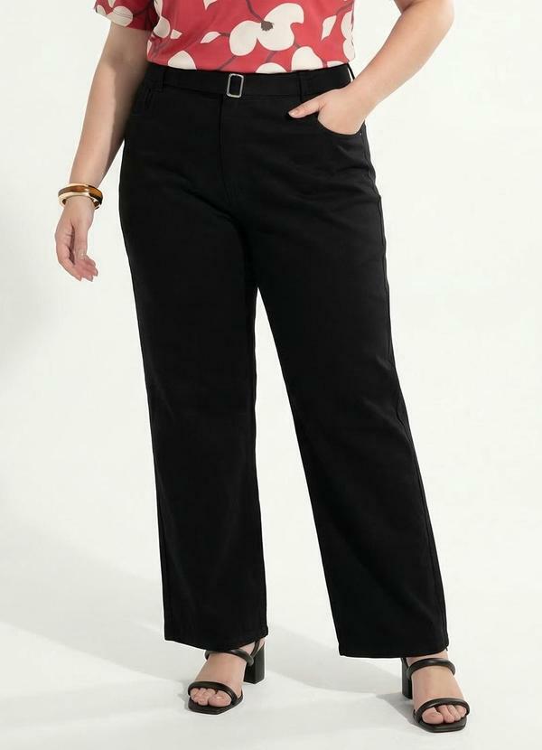 Calça Preta Jeans com Cinto