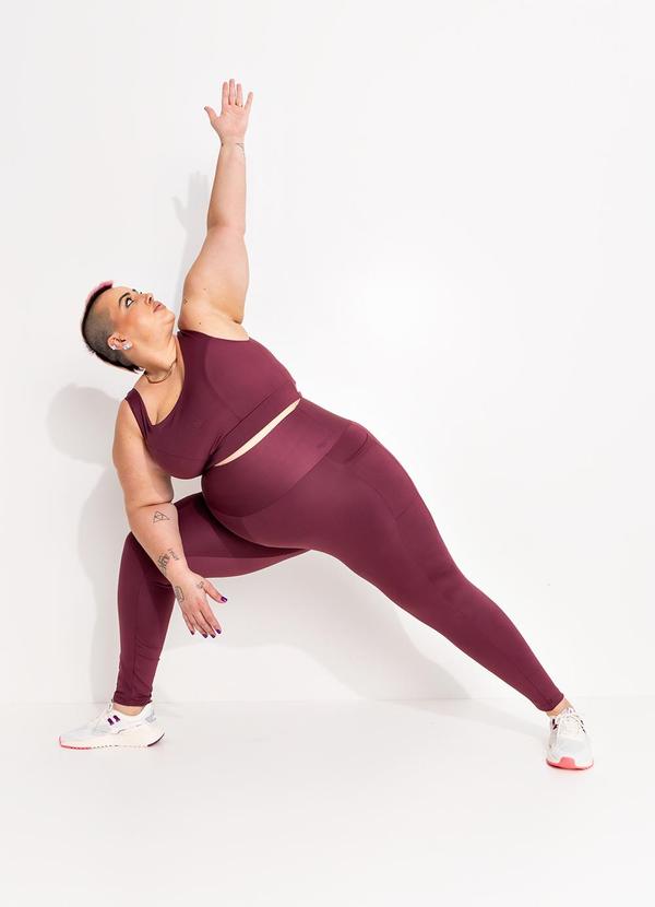 Legging Bordô em Malha Suplex Zero Transparência