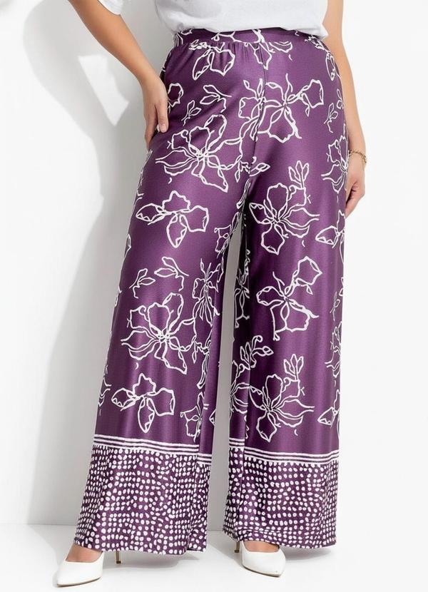 Calça Barrado Roxo em Malha