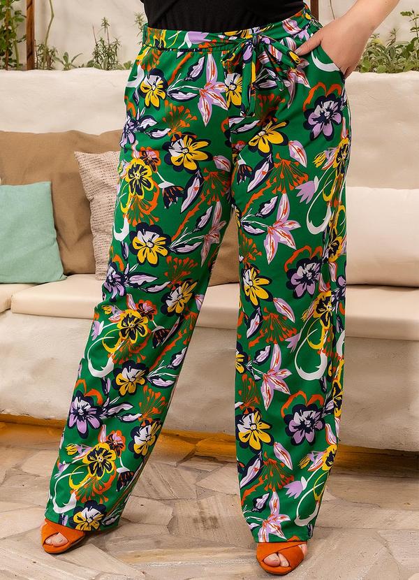 Calça Floral Verde em Poliflex