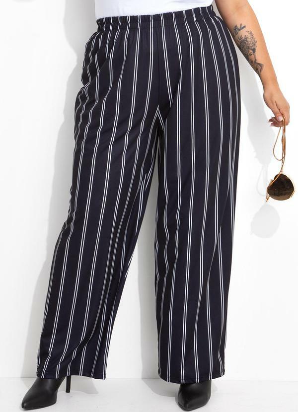Calça Listras em Jersey Acetinado