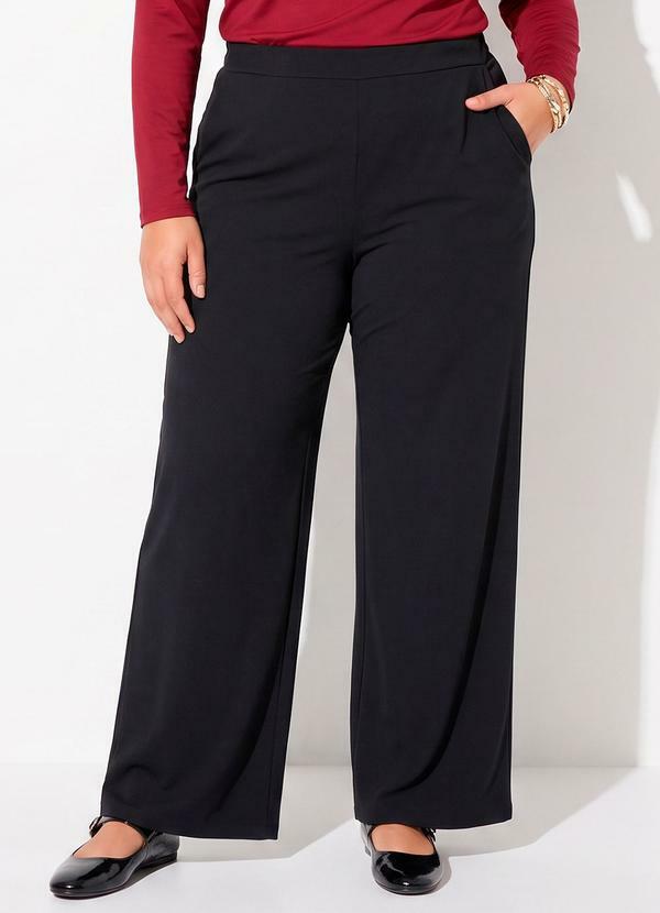 Calça Preto com Elástico no Cós Plus Size