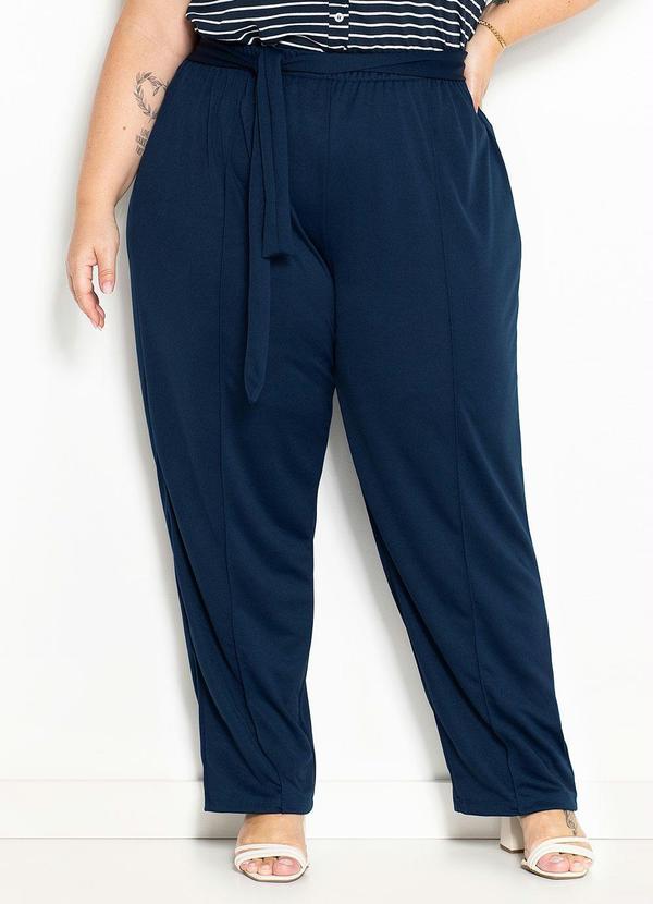 Calça Marino com Faixas para Amarrar Plus Size
