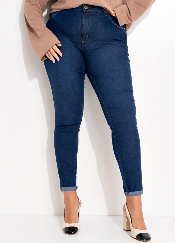 Calça Azul Escuro em Jeans com Elstano
