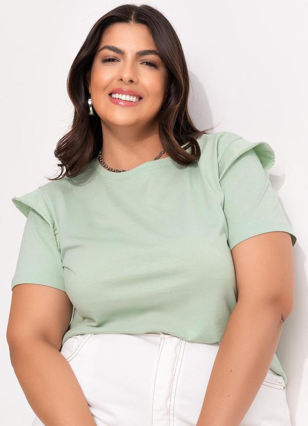 Blusa Verde Claro em Malha de Algodão