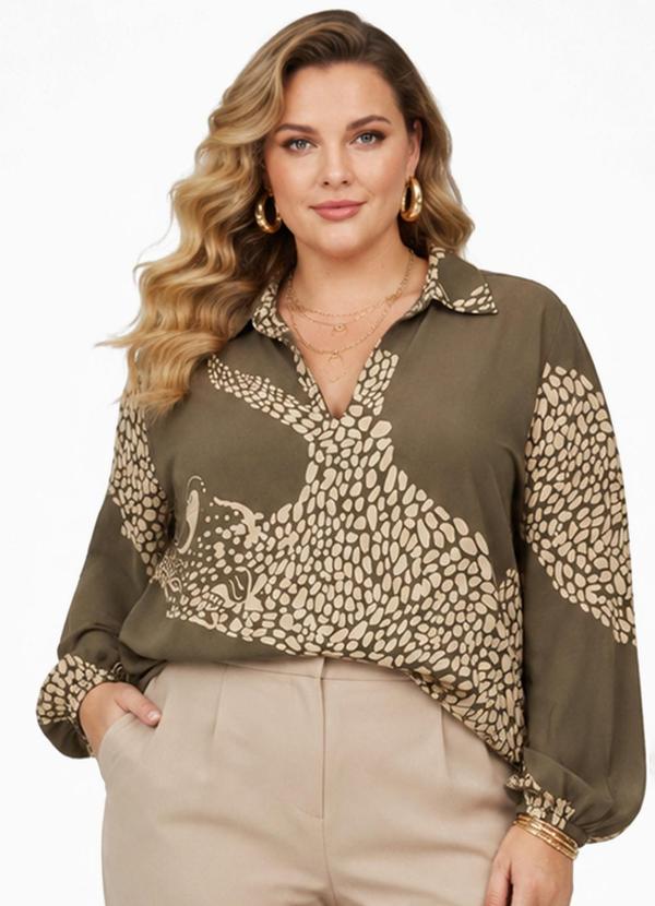 Blusa Feminina Manga Longa Pluz Size Verde