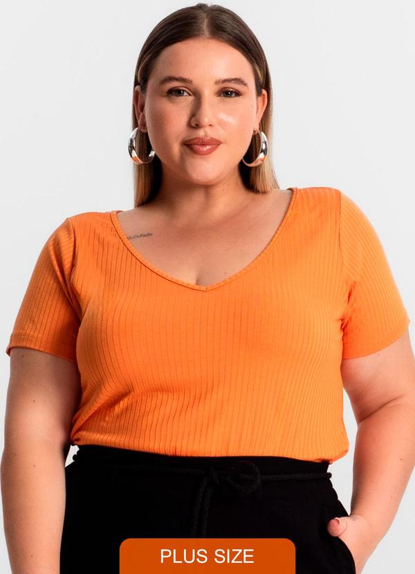 Blusa Feminina Plus Size Laranja