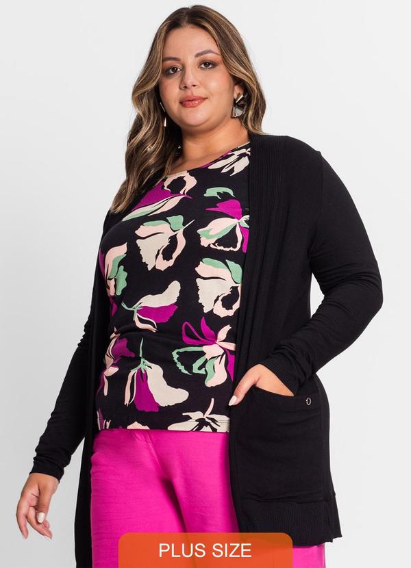 Vista 2 Cardigan Feminino Plus Size Preto Secret Glam Secret Glam