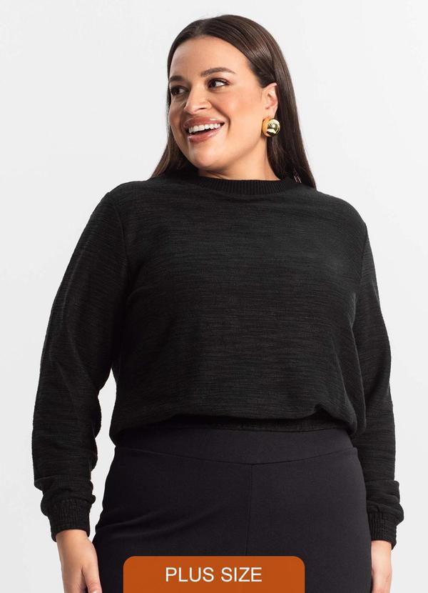 Blusão Feminino Plus Size Preto