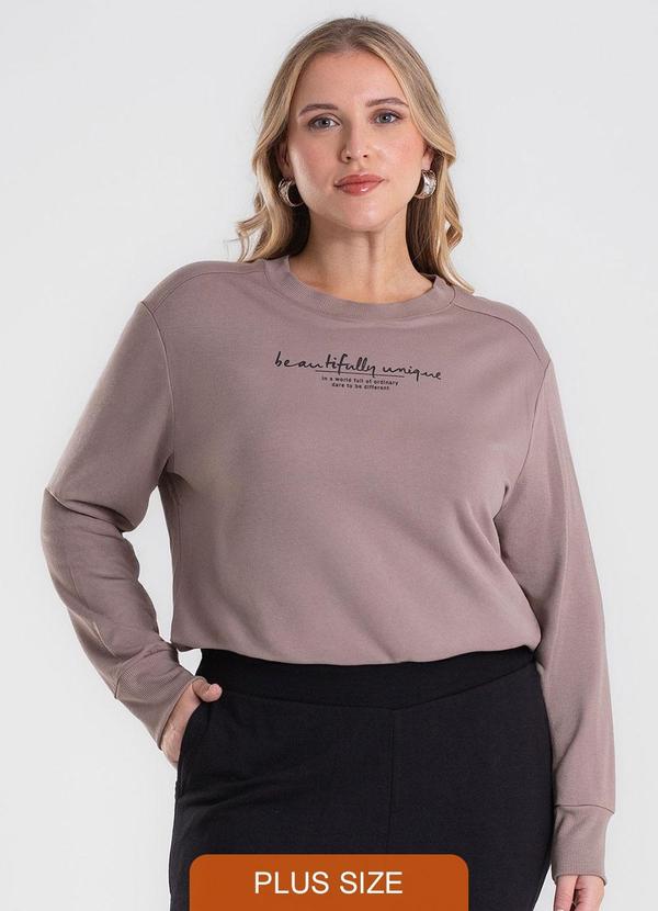 Blusão Molecotton Plus Size Marrom