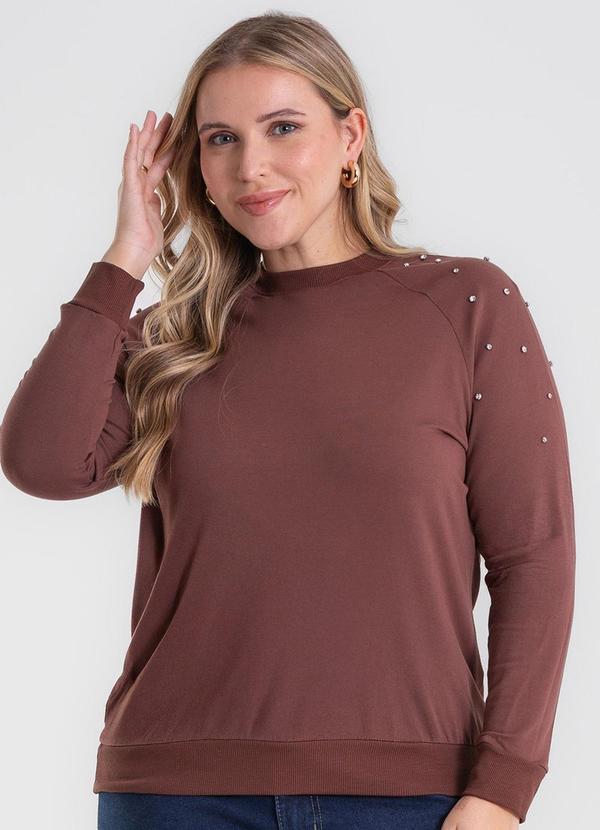 Blusão Molecotton Plus Size Marrom