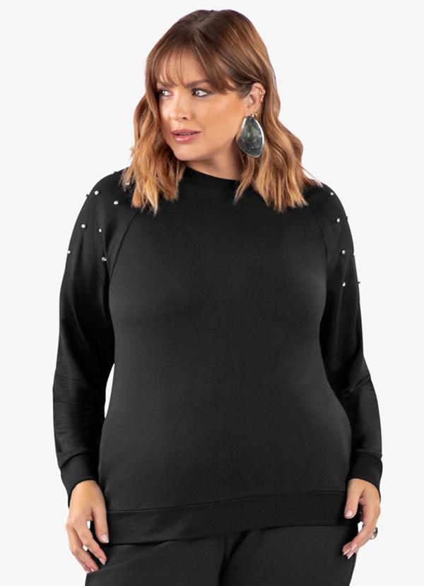 Blusão Molecotton Plus Size Preto