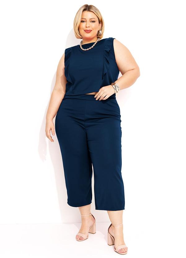 Conjunto Azul Marinho em Malha