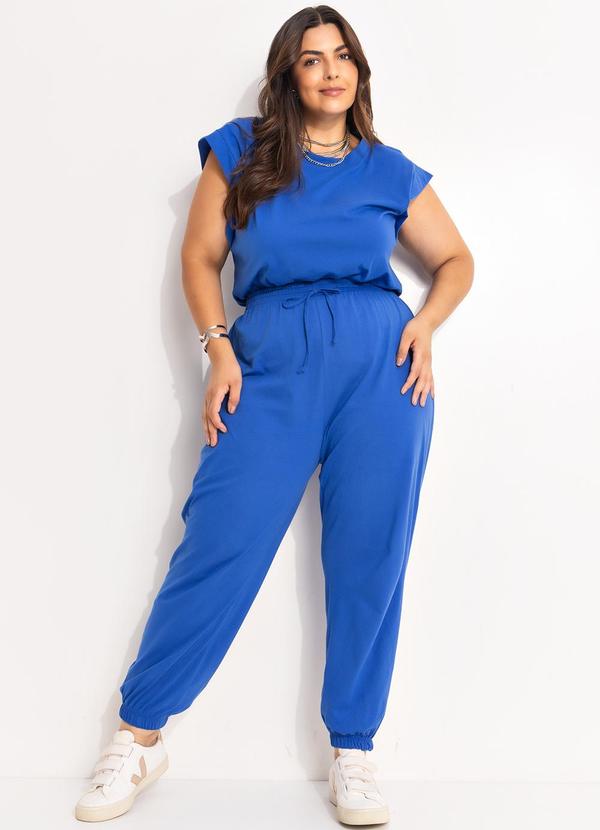 Conjunto Azul Royal em Malha de Algodão