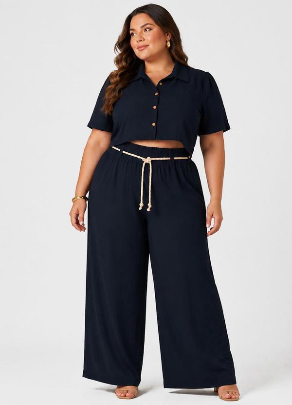 Conjunto Feminino Plus Size Azul