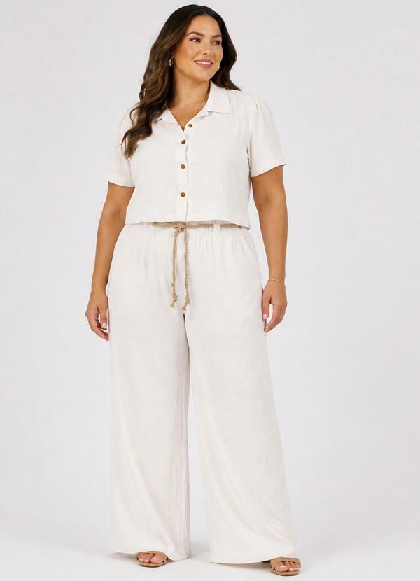 Conjunto Feminino Plus Size Branco