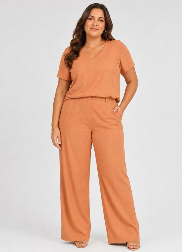 Conjunto Feminino Plus Size Laranja