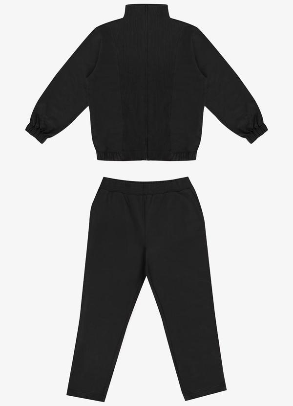 Conjunto Jaqueta com Calça Moletom Preto