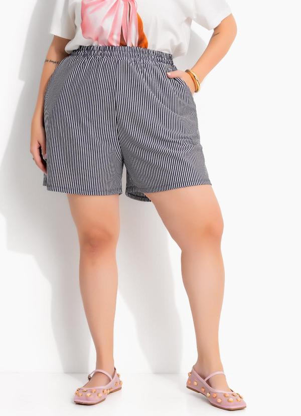 Conjunto Listrado Azul em Meia Malha