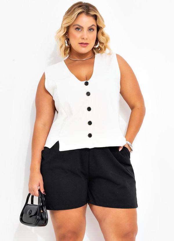 Conjunto Off White em Malha de Algodão