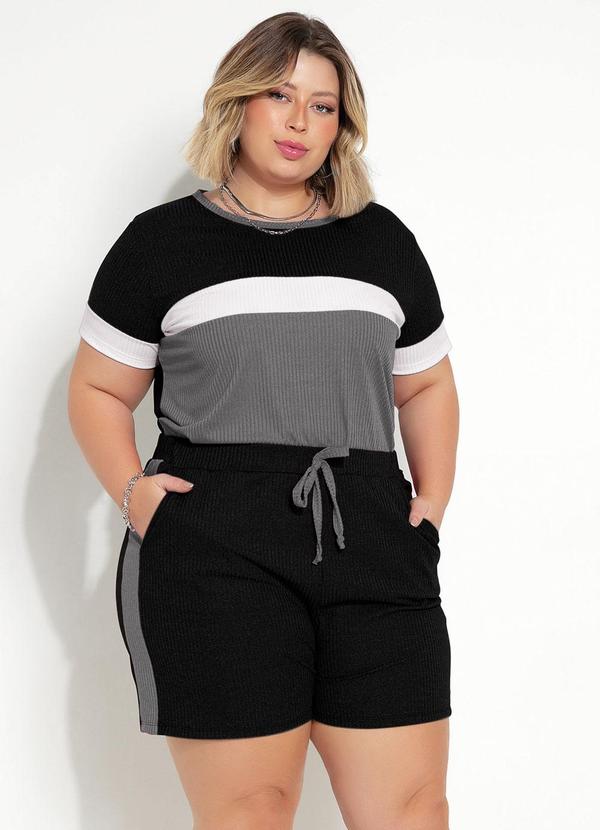 Conjunto Preto em Canelado