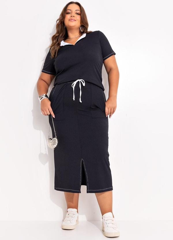Conjunto Preto em Canelado