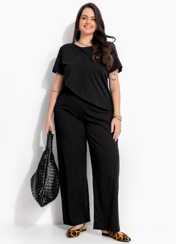 Conjunto Preto em Malha de Algodão