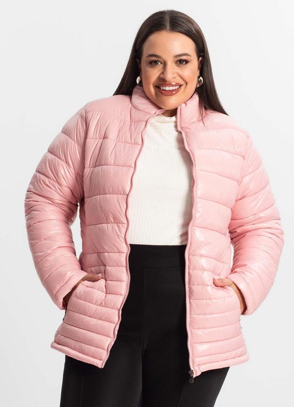 Jaqueta Plus Size Microfibra Rosa